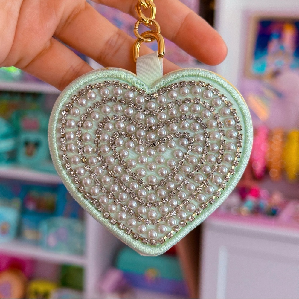 Stoney Clover Lane Heart Beaded Keychain/Bag Charm (Pastels collection)